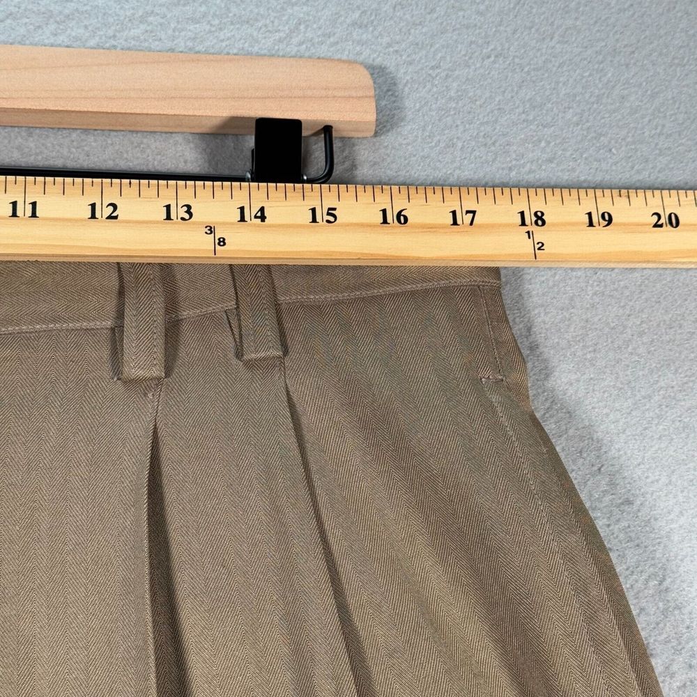 Tommy Bahama Relax Silk Pants Mens 36 Brown Pleated Lightweight Formal Cuffed - Picture 5 of 13